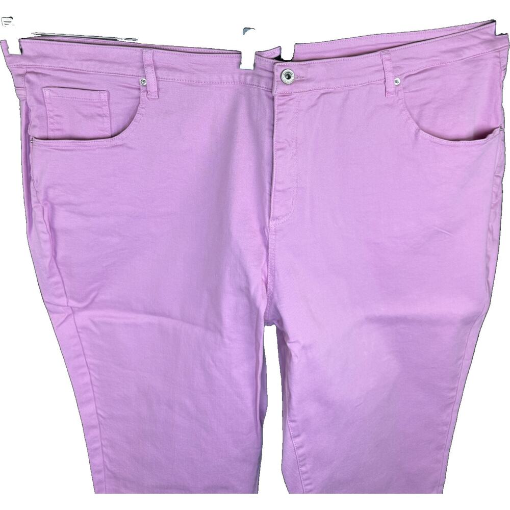 JASON WU Pink Ankle Pants 30WP Stretch Cotton Blend Plus Size Slim Fit NWOT - Picture 5 of 10